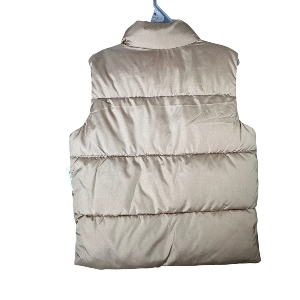 Old Navy Kids Puffer Vest Tan‎ Zip Front Pockets Size Small 6 7 NWT